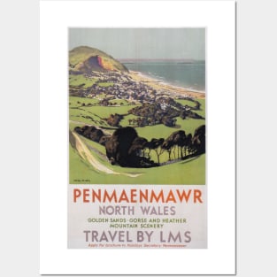 Penmaenmawr, North Wales - LMS - Vintage Railway Travel Poster - 1923-1947 Posters and Art